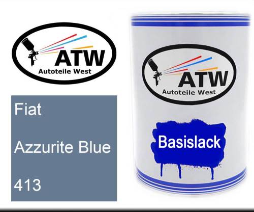 Fiat, Azzurite Blue, 413: 500ml Lackdose, von ATW Autoteile West.